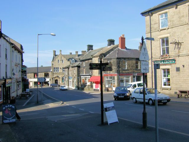 Stone slate roofs in Penistone town centre